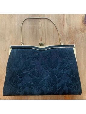 𝅺VINTAGE Verdi Black Brocade 1950’s Clutch Cocktail Purse